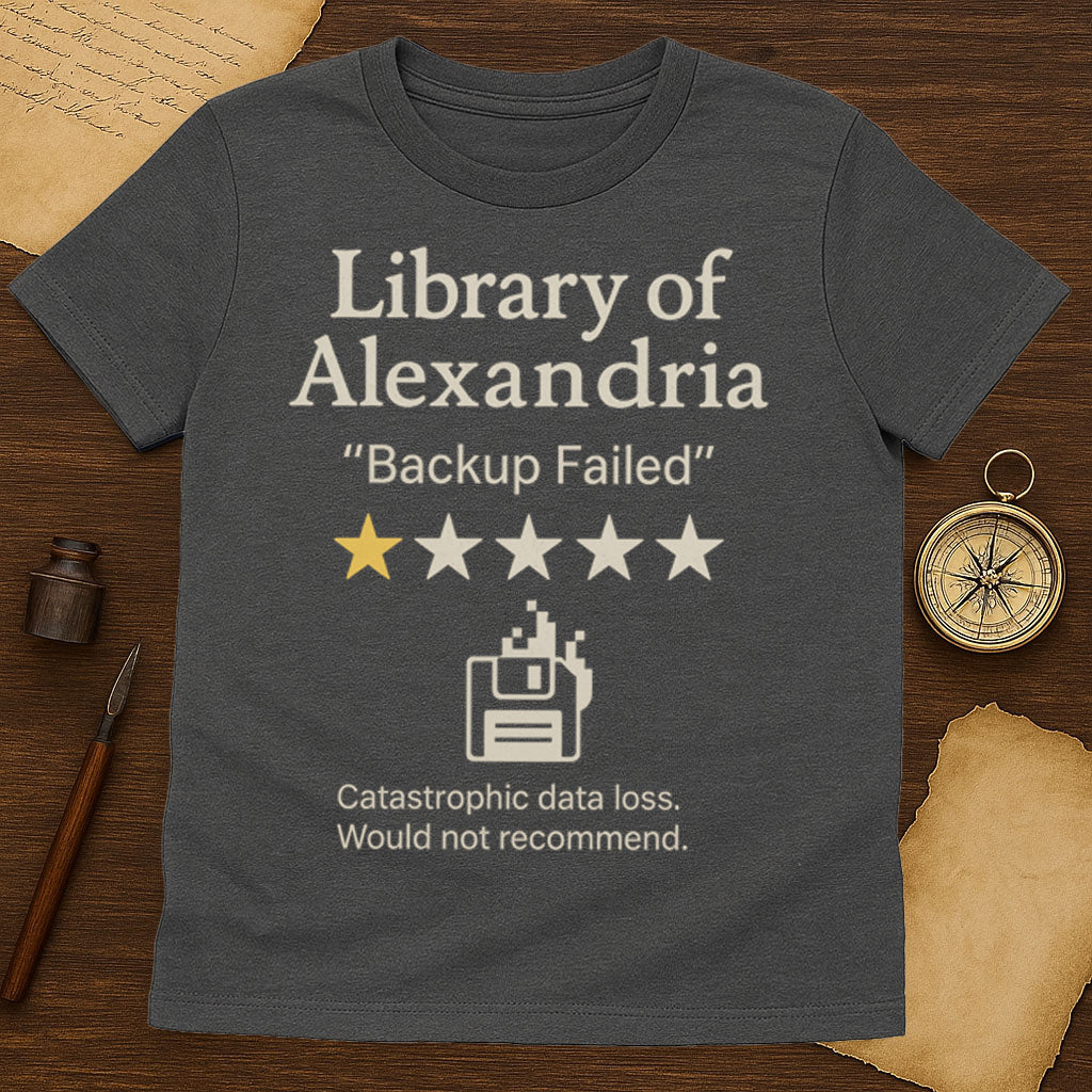 Library of Alexandria 1 Star T-Shirt Mockup Dark Heather