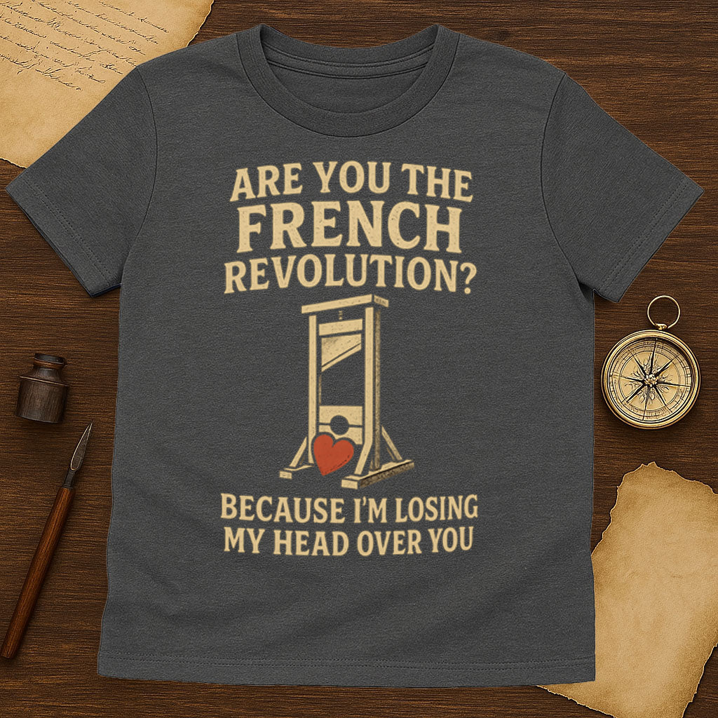 Are You The French Revolution T-Shirt Mockup Dark Heather