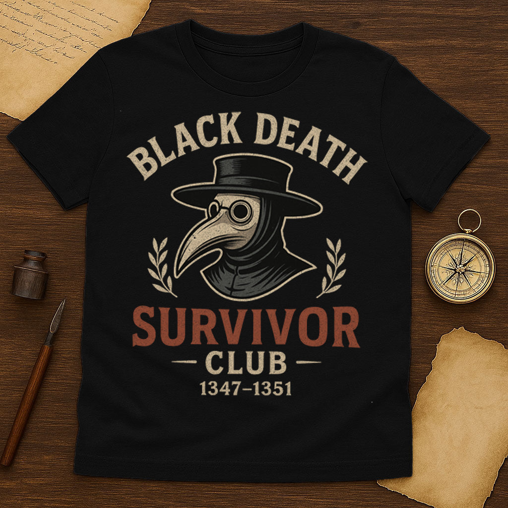Black Death Survivor Club T-Shirt Mockup White