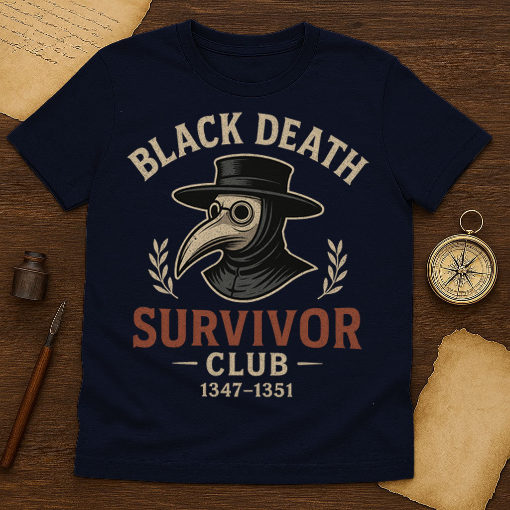 Black Death Survivor Club T-Shirt Mockup Navy
