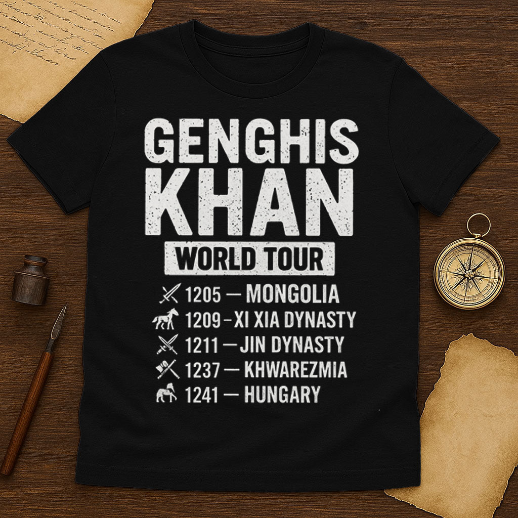 Genghis Khan World Tour T-Shirt Mockup Black