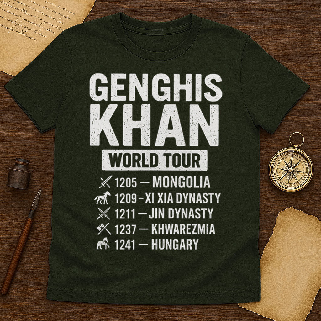Genghis Khan World Tour T-Shirt Mockup Military Green