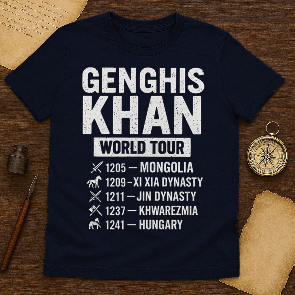 Genghis Khan World Tour T-Shirt Mockup Navy