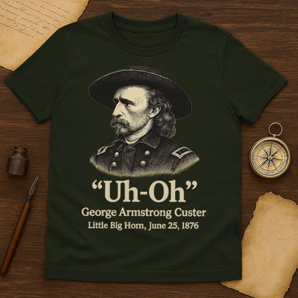 George Armstrong Custer T-Shirt Mockup Military Green