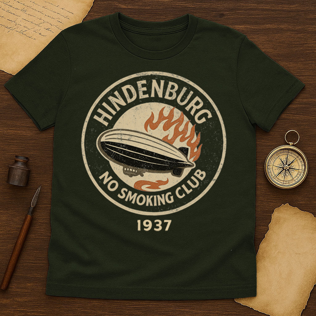 Hindenburg No Smoking Club T-Shirt Mockup Military Green