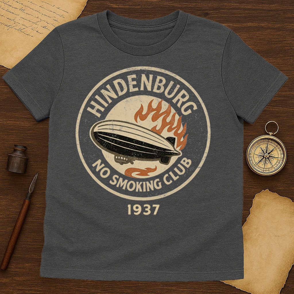 Hindenburg No Smoking Club T-Shirt Mockup Dark Heather