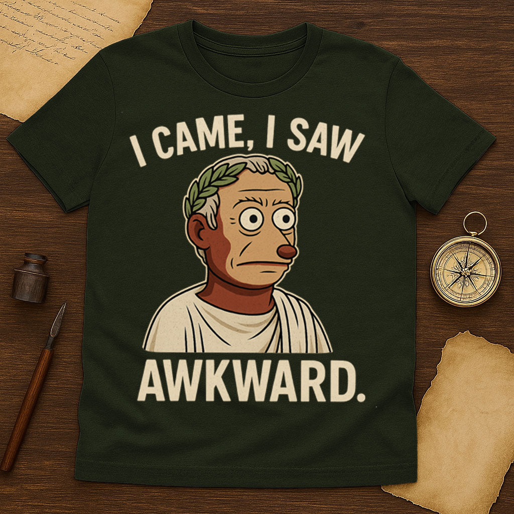 I Came I Saw Awkward T-Shirt Mockup Military Green