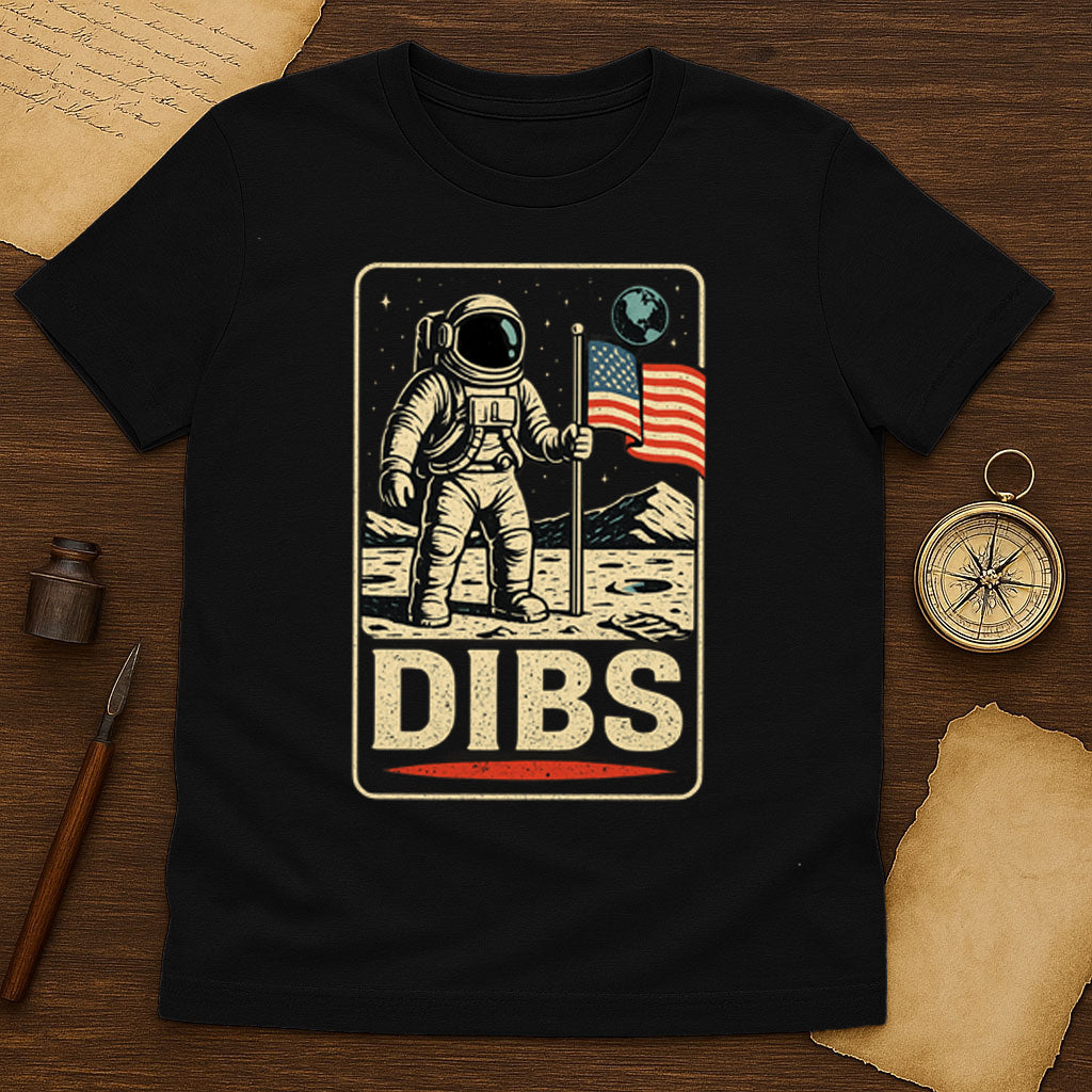 Moon Landing Dibs T-Shirt Mockup Black