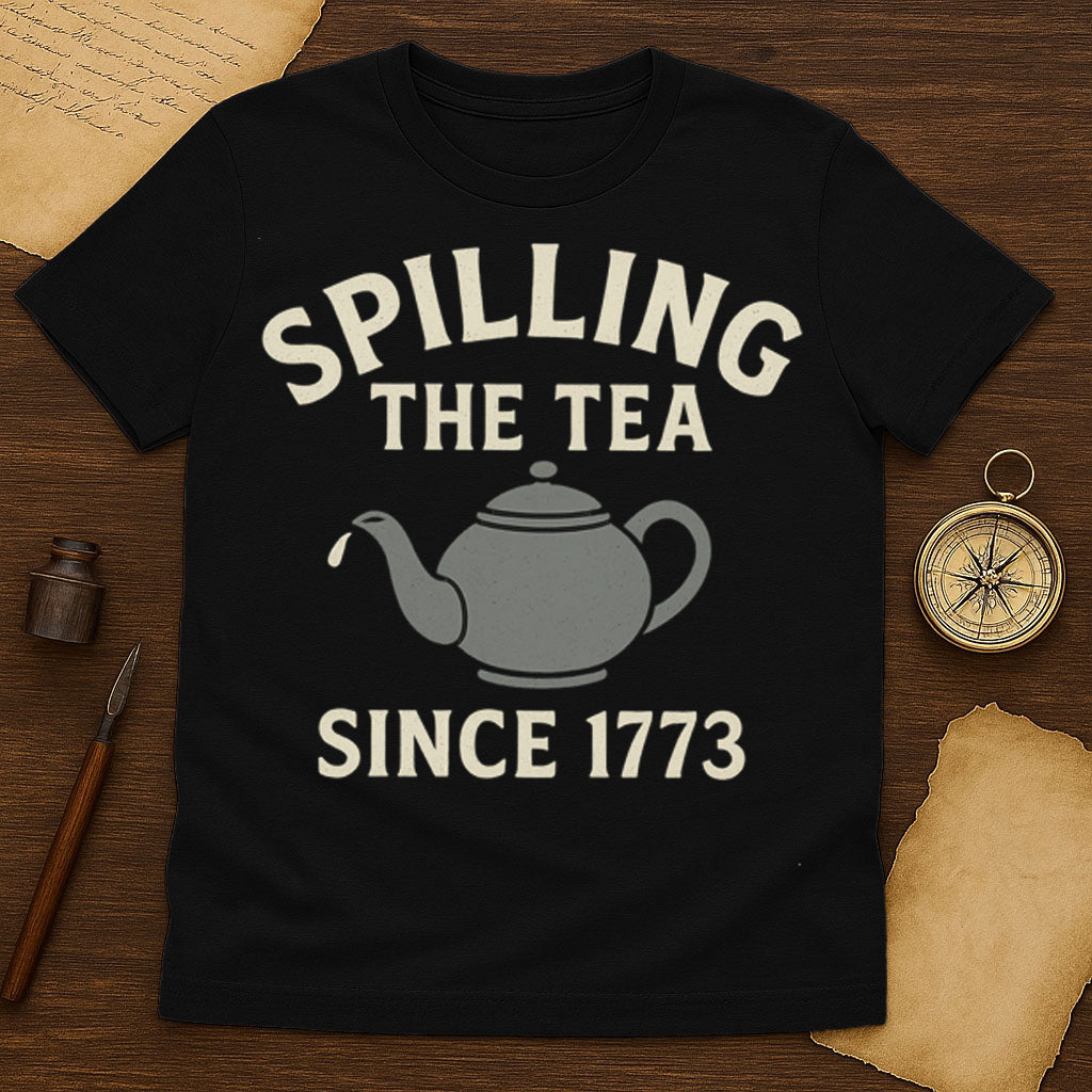 Spilling The Tea T-Shirt Mockup Black