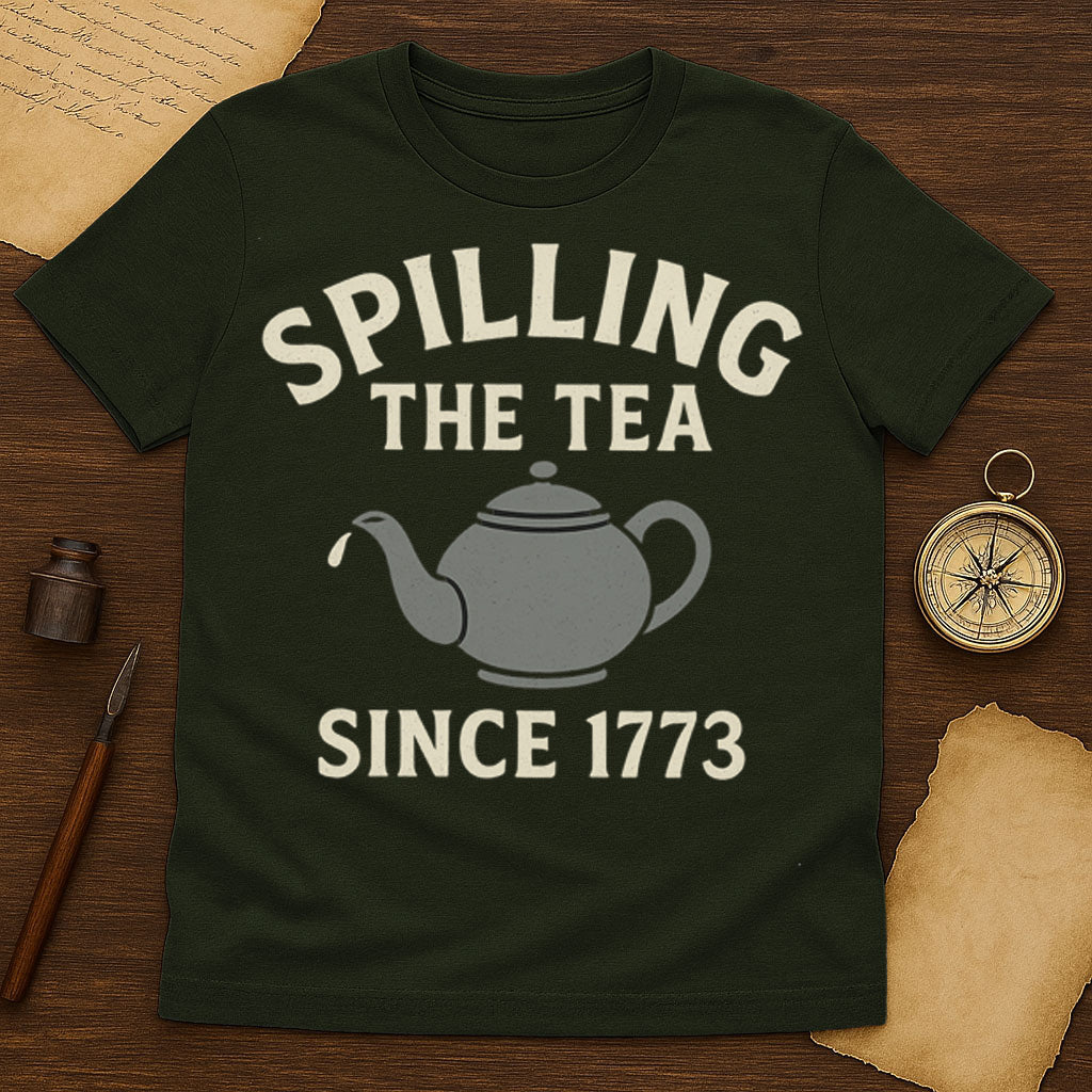 Spilling The Tea T-Shirt Mockup Military Green