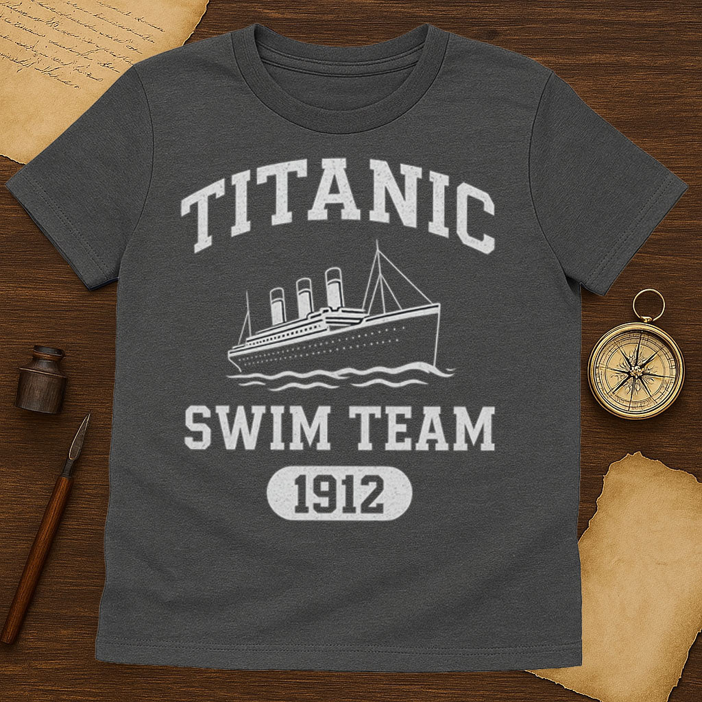 Titanic Swim Team T-Shirt Mockup Dark Heather