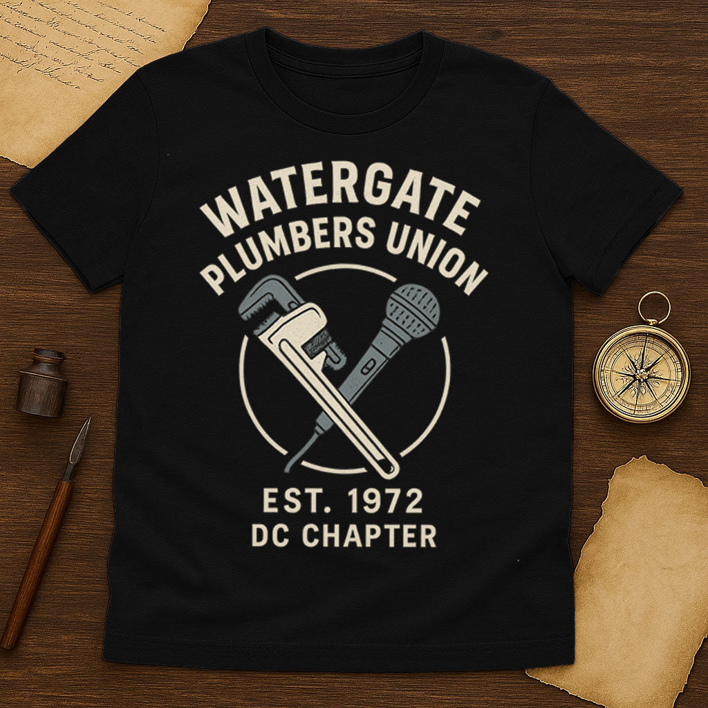 Watergate Plumbers Union T-Shirt Mockup Black