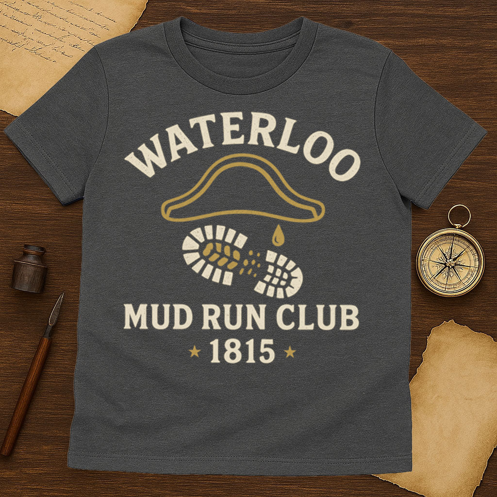 Waterloo Mud Run Club T-Shirt Mockup Dark Heather