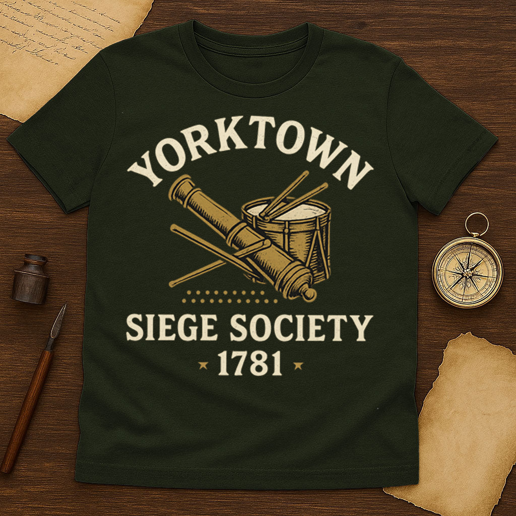 Yorktown Siege Society T-Shirt Mockup Military Green