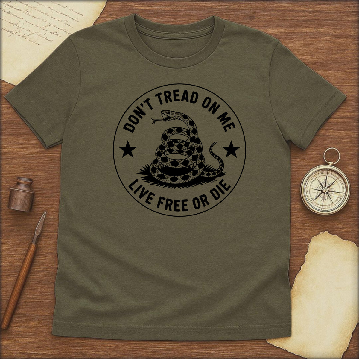 Don’t Tread On Me "Live Free or Die" T-Shirt - History Shirt Club