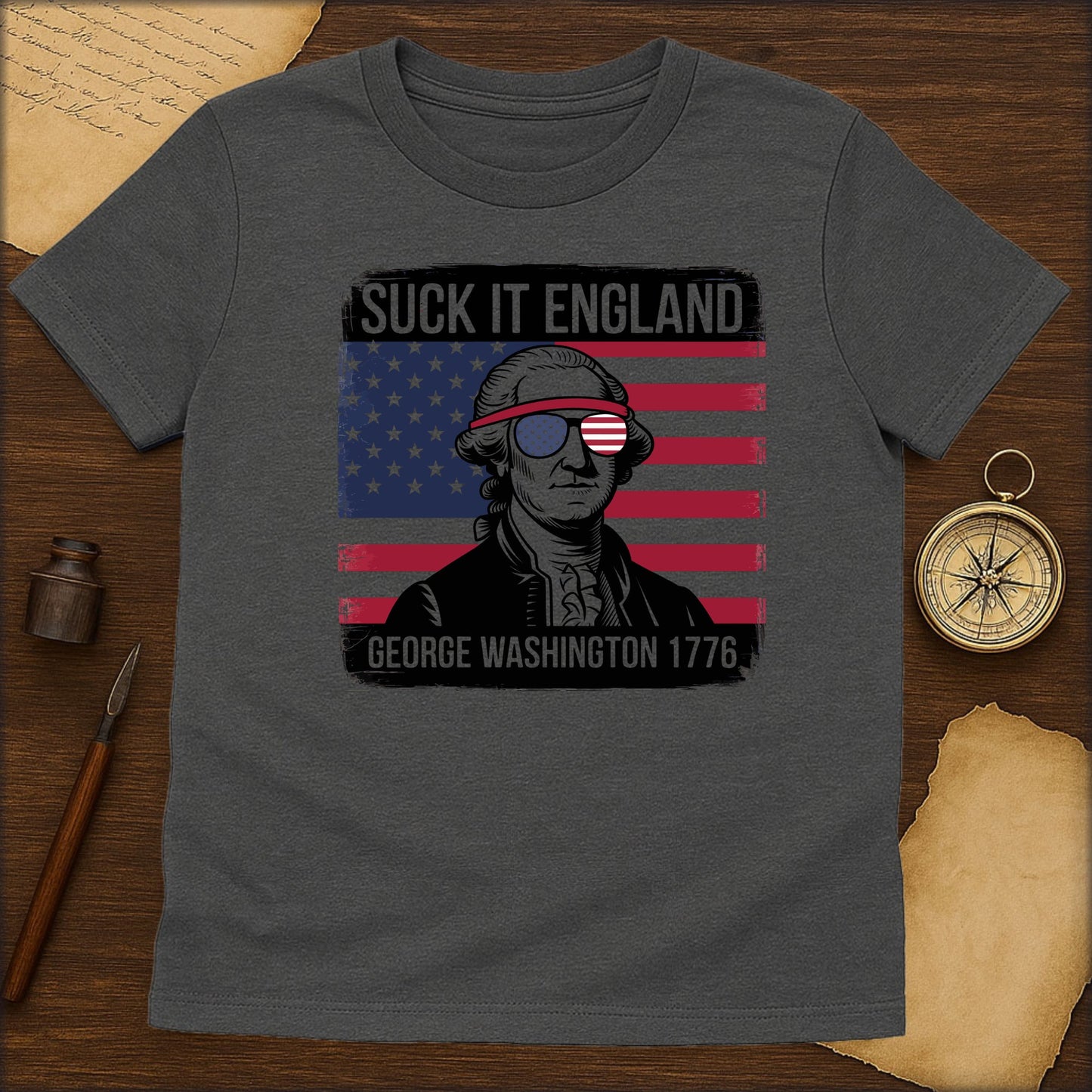 George Washington "Suck It England" Patriotic T-Shirt - History Shirt Club