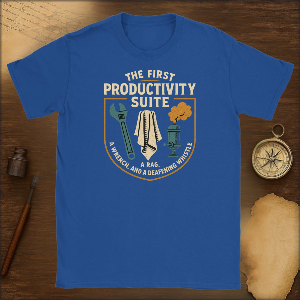 Productivity Suite T-Shirt — "The First Productivity Suite" Vintage Work Tools Tee - History Shirt Club