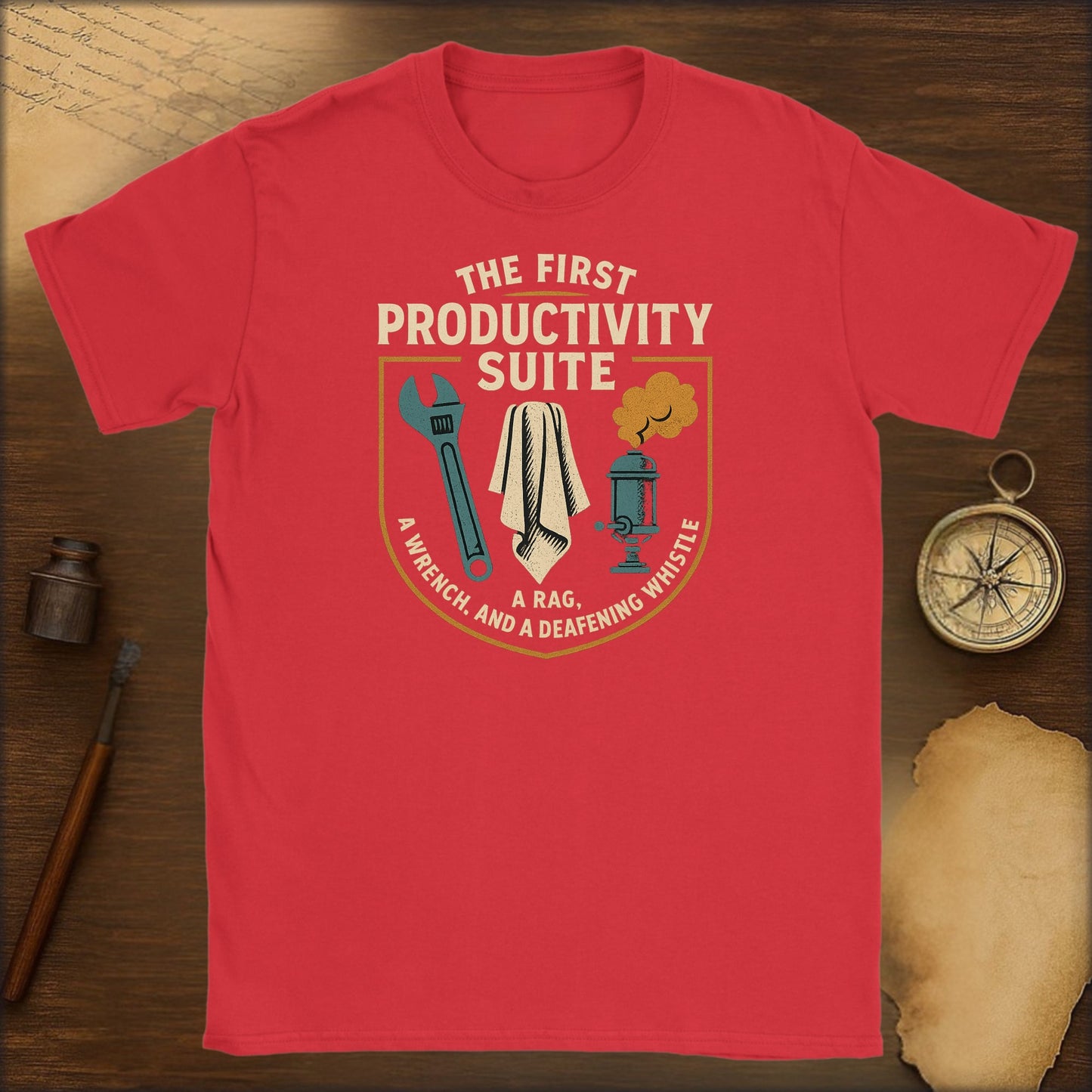 Productivity Suite T-Shirt — "The First Productivity Suite" Vintage Work Tools Tee - History Shirt Club