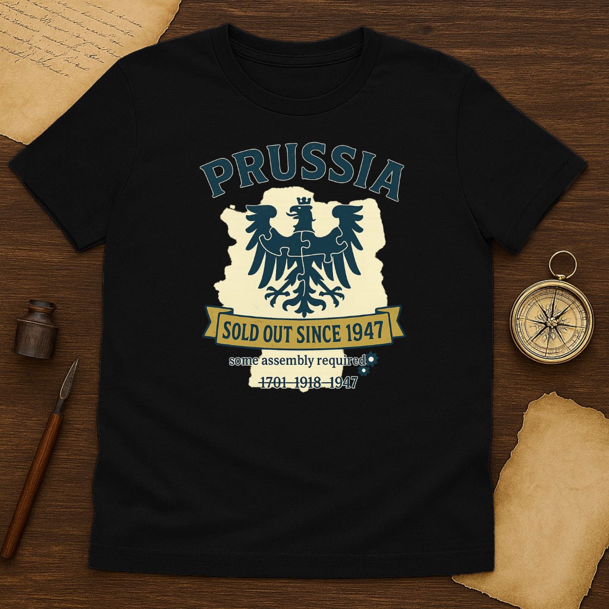 Prussia Crest T‑Shirt — "Sold Out Since 1947" Vintage Eagle Tee - History Shirt Club