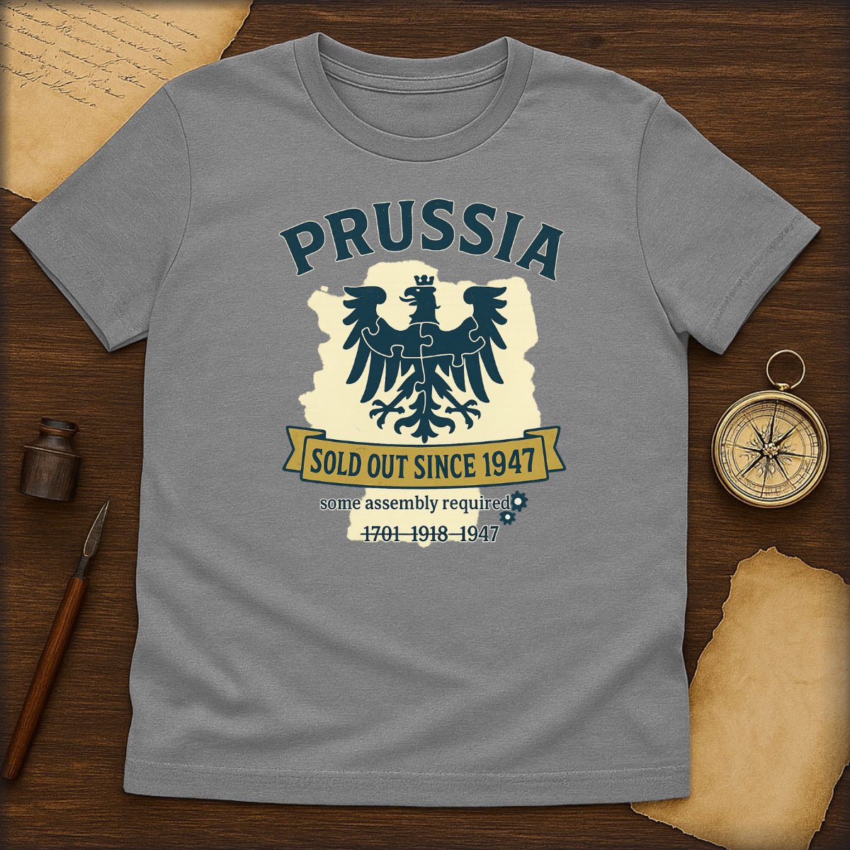 Prussia Crest T‑Shirt — "Sold Out Since 1947" Vintage Eagle Tee - History Shirt Club