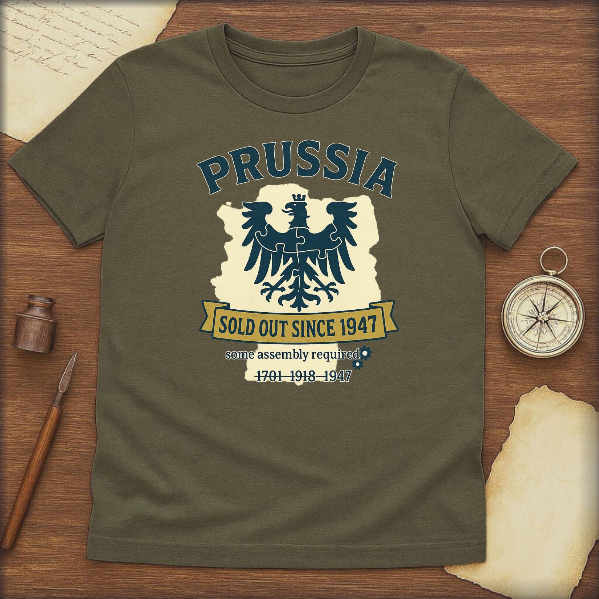 Prussia Crest T‑Shirt — "Sold Out Since 1947" Vintage Eagle Tee - History Shirt Club