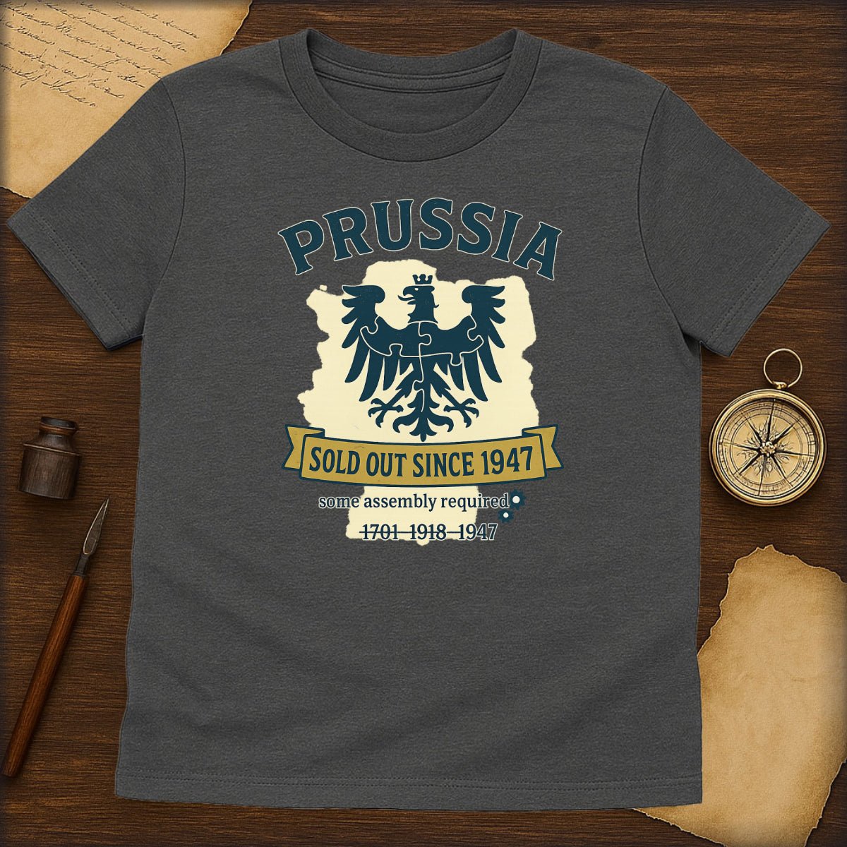 Prussia Crest T‑Shirt — "Sold Out Since 1947" Vintage Eagle Tee - History Shirt Club