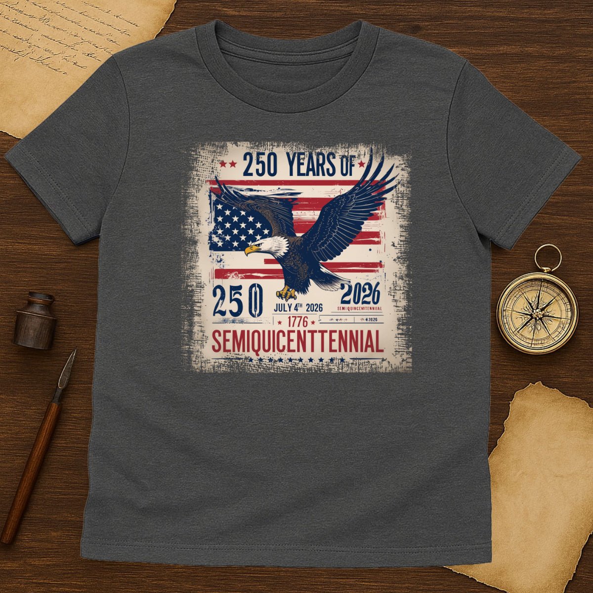 Semiquicentennial Eagle T-Shirt – 250 Years USA Patriotic Independence Tee (1776–2026) - History Shirt Club