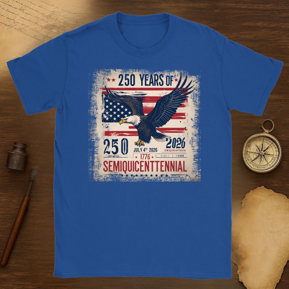 Semiquicentennial Eagle T-Shirt – 250 Years USA Patriotic Independence Tee (1776–2026) - History Shirt Club