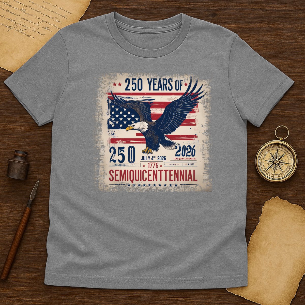 Semiquicentennial Eagle T-Shirt – 250 Years USA Patriotic Independence Tee (1776–2026) - History Shirt Club