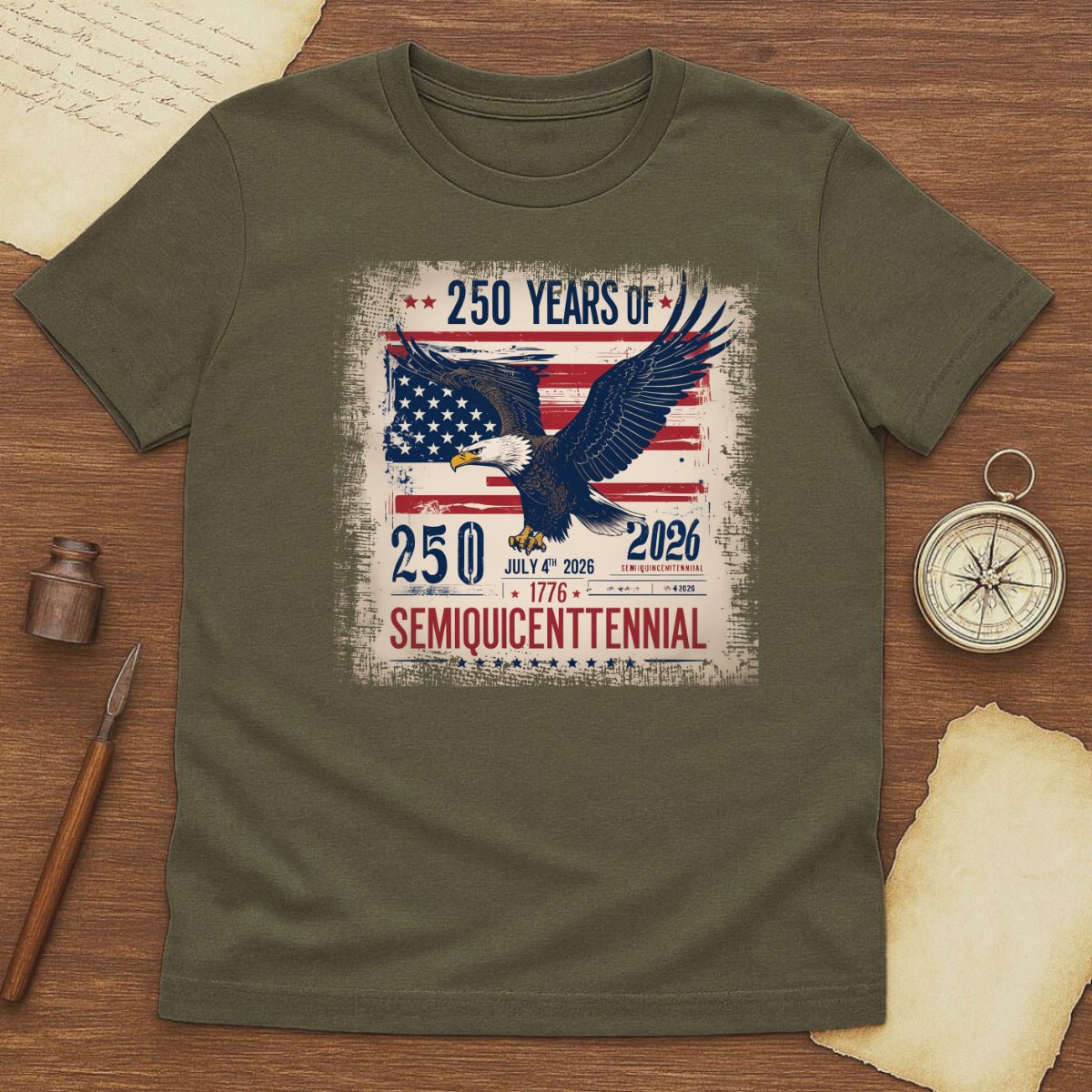 Semiquicentennial Eagle T-Shirt – 250 Years USA Patriotic Independence Tee (1776–2026) - History Shirt Club