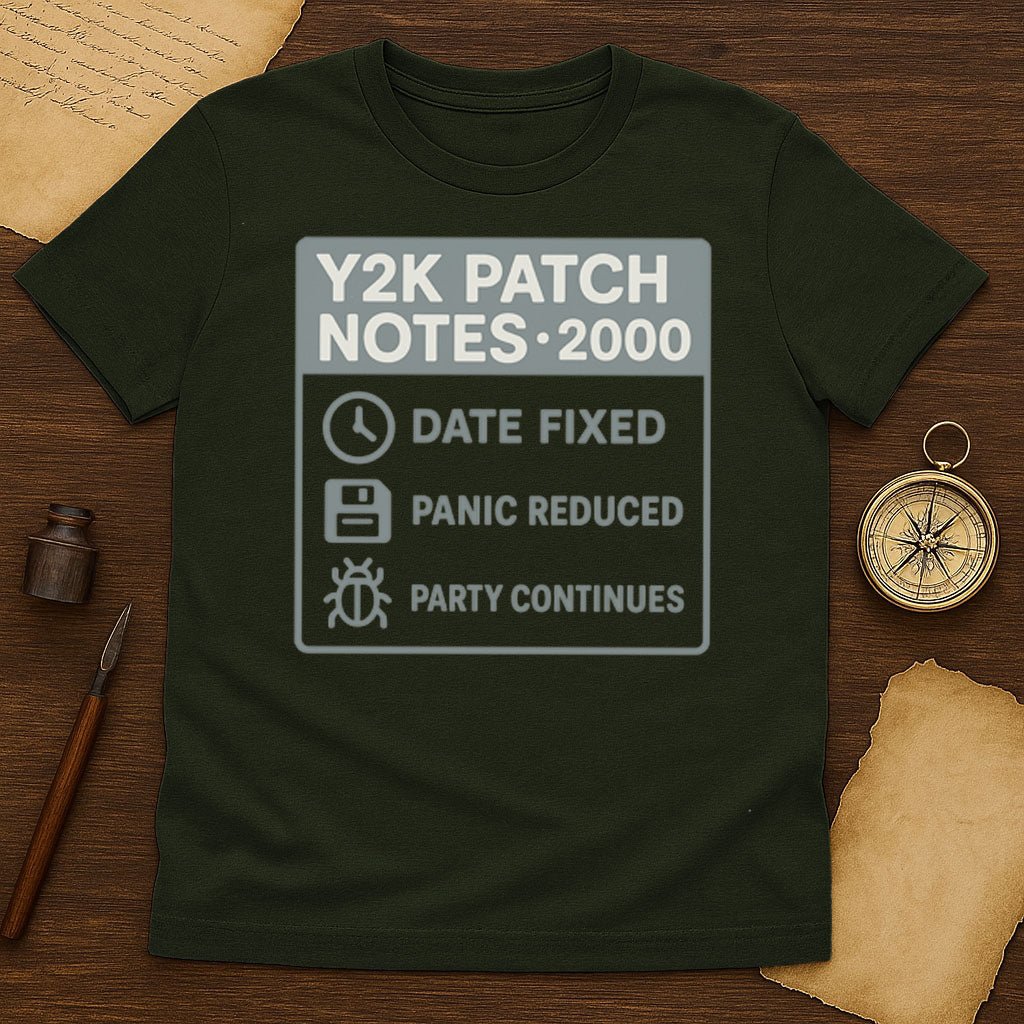 Y2K Patch Notes T-Shirt - History Shirt Club