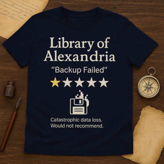 Library of Alexandria 1 Star T-Shirt Mockup Navy
