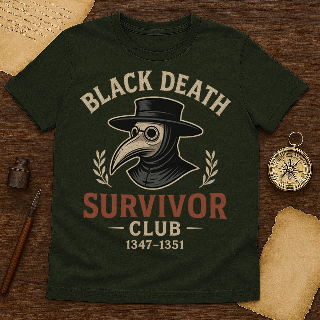 Black Death Survivor Club T-Shirt Mockup Black