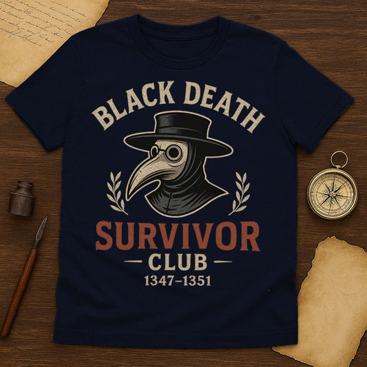 Black Death Survivor Club T-Shirt Mockup Navy