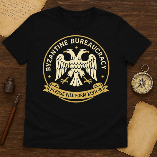 Byzantine Bureaucracy T-Shirt Mockup Black