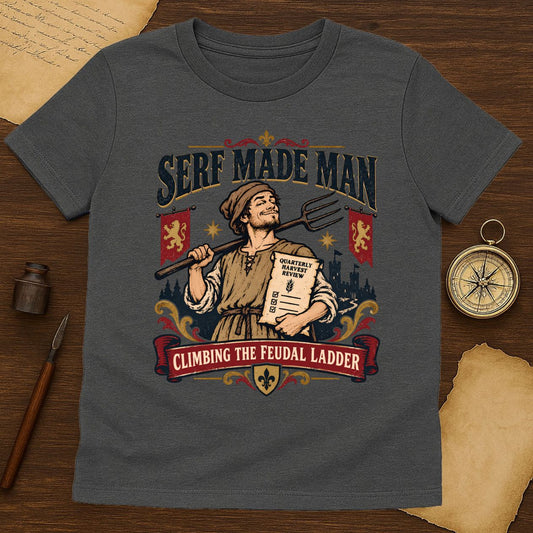 Funny Medieval Serf T-Shirt - Serf Made Man Peasant Humor Tee for History Buffs