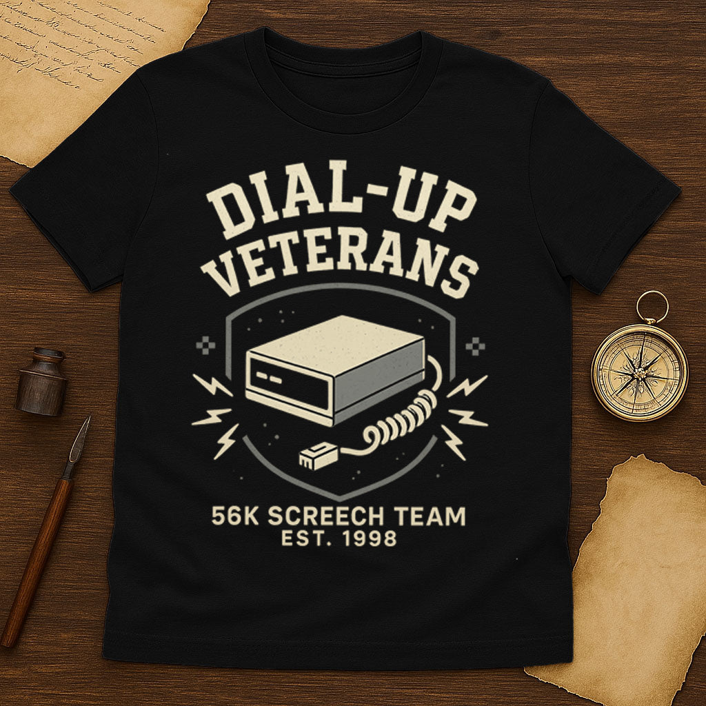 Dial Up Veterans T-Shirt Mockup Black
