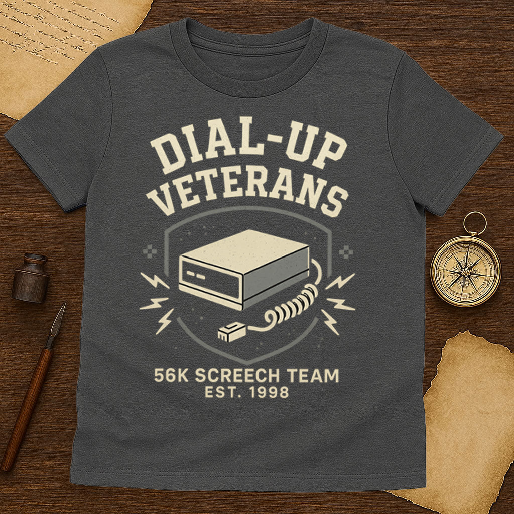 Dial Up Veterans T-Shirt Mockup Dark Heather