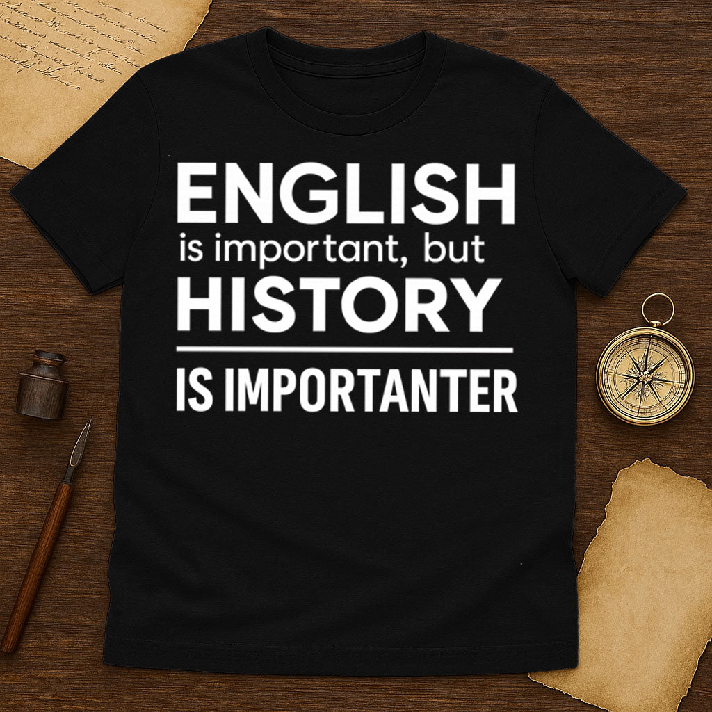 English Is Important T-Shirt Mockup Black