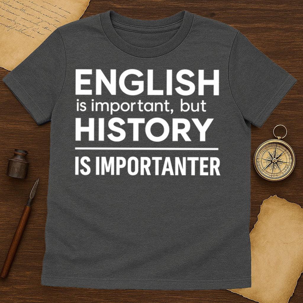 English Is Important T-Shirt Mockup Dark Heather