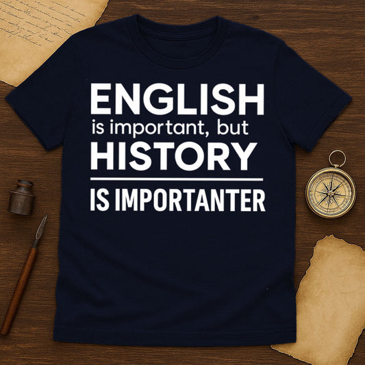 English Is Important T-Shirt Mockup Navy