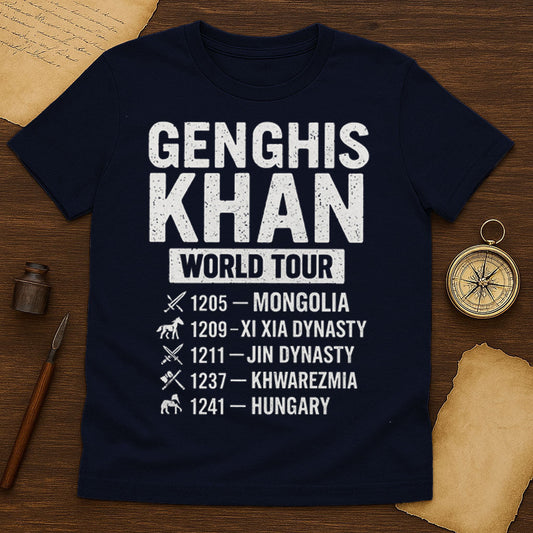 Genghis Khan World Tour T-Shirt Mockup Navy