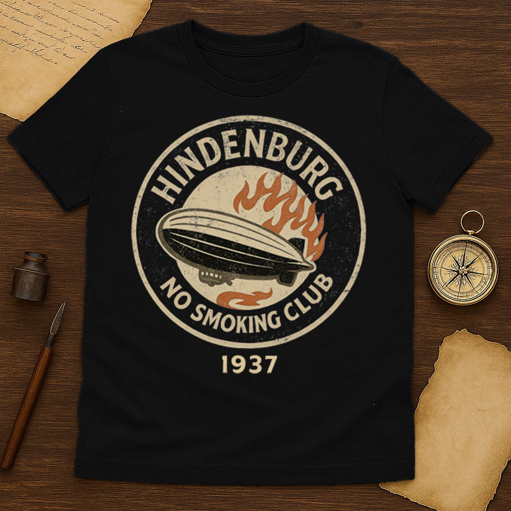 Hindenburg No Smoking Club T-Shirt Mockup Black