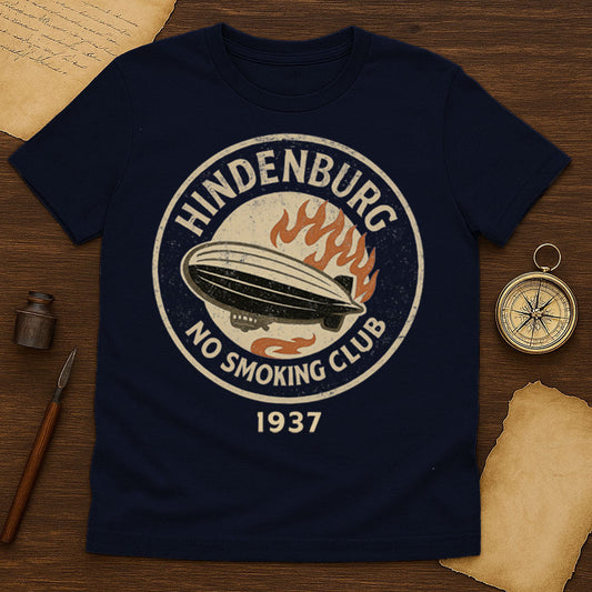 Hindenburg No Smoking Club T-Shirt Mockup Navy