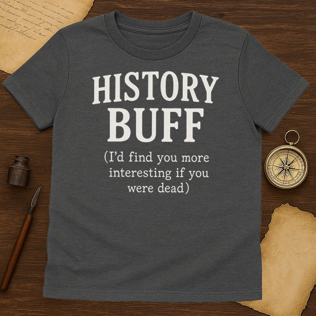 History Buff More Interesting T-Shirt Mockup Dark Heather