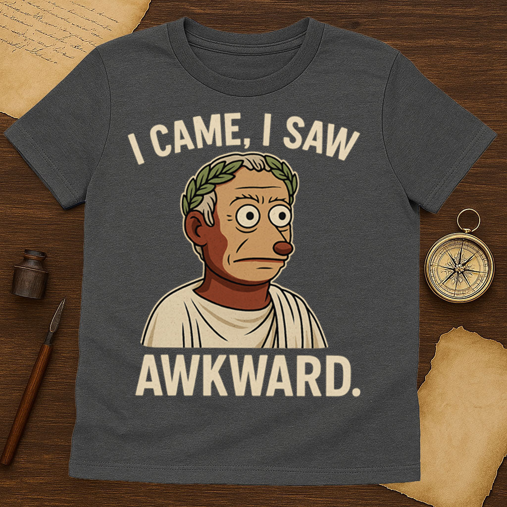 I Came I Saw Awkward T-Shirt Mockup Dark Heather