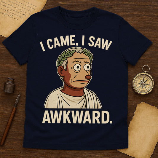 I Came I Saw Awkward T-Shirt Mockup Navy