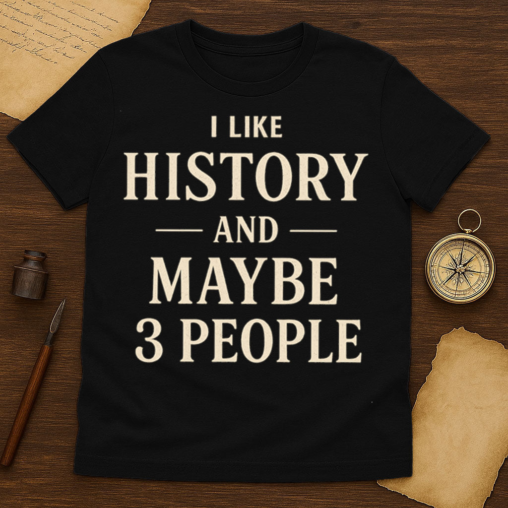 I Like History T-Shirt Mockup Black