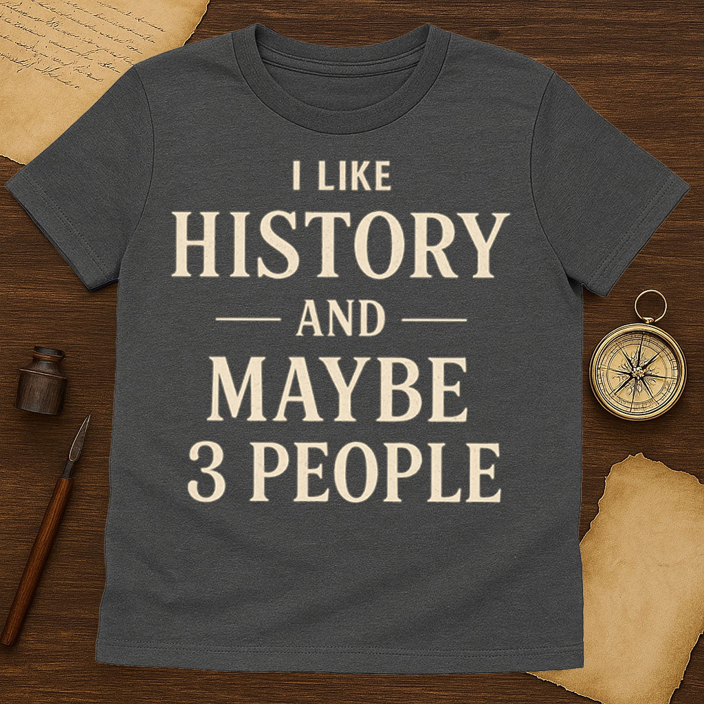 I Like History T-Shirt Mockup Dark Heather