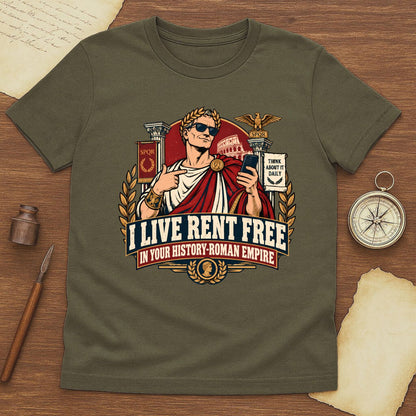 Funny Roman Empire Meme T-Shirt for History Lovers - Rent Free in Your History